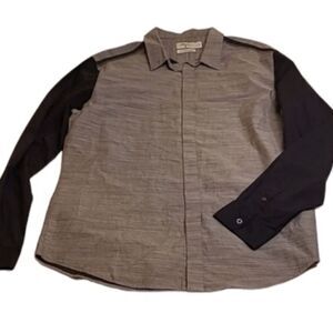 L 3.1 PHILLIP LIM black gray Ltd Ed men's long sleeve button down shirt LARGE